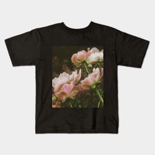 Peonies blooming romantic photo Kids T-Shirt